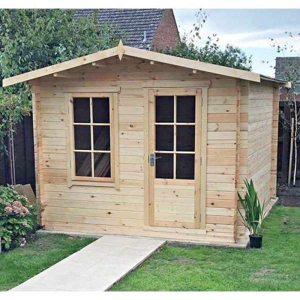 Shire Bucknells 10' x 10' Apex Log Cabin - Classic 28mm Cladding Tongue & Groove