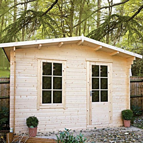 Shire Bucknells 11' 9" x 13' 8" Apex Log Cabin - Premium 28mm Cladding Tongue & Groove