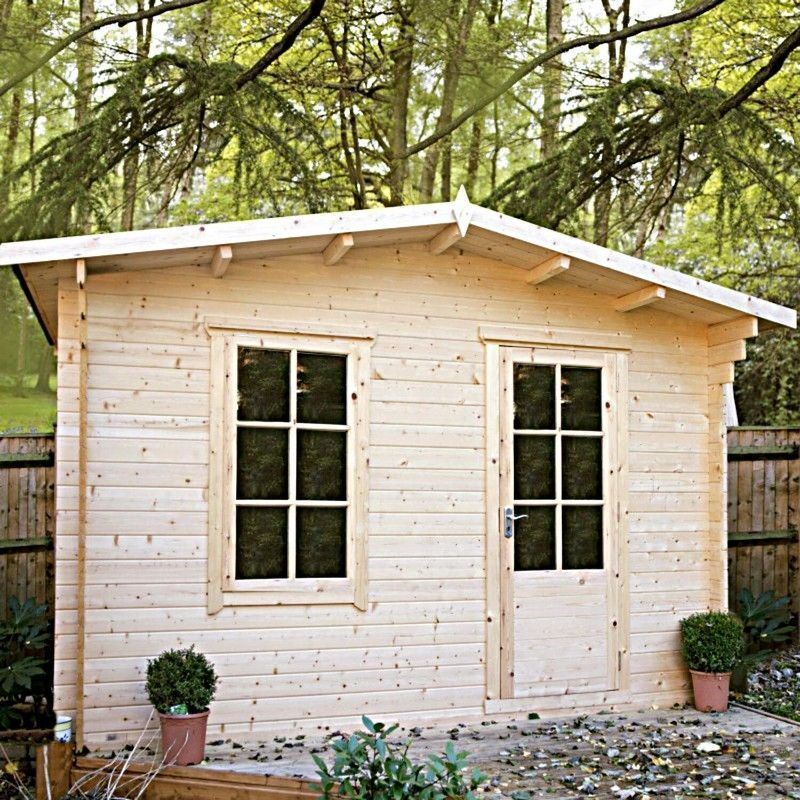 Shire Bucknells 11' 9" x 13' 8" Apex Log Cabin - Premium 34mm Cladding Tongue & Groove