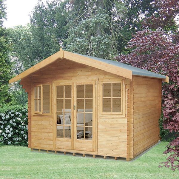 Shire Clipstone 11' 9" x 11' 9" Apex Log Cabin - Premium 28mm Cladding Tongue & Groove