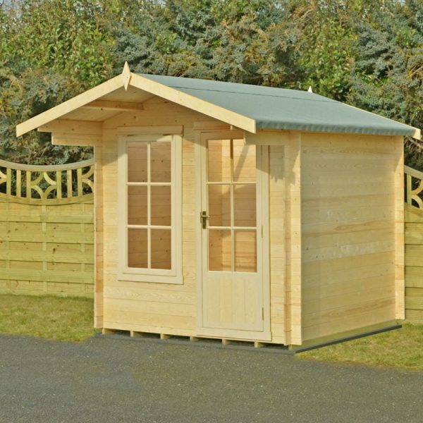 Shire Crinan 8' 3" x 10' 11" Apex Log Cabin - Premium 19mm Cladding Log Clad