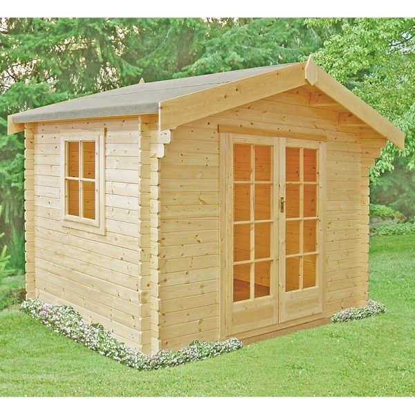 Shire Dalby 7' 10" x 9' 9" Apex Log Cabin - Premium 44mm Cladding Tongue & Groove