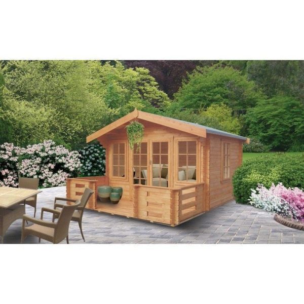 Shire Grizedale 11' 9" x 11' 9" Apex Log Cabin - Premium 44mm Cladding Tongue & Groove