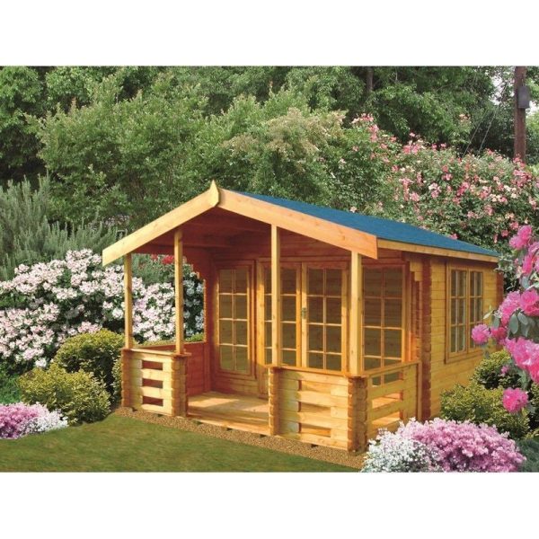 Shire Hatfield 11' 9" x 12' 9" Apex Log Cabin - Premium 34mm Cladding Tongue & Groove