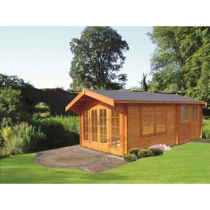 Shire Keilder 11' 9" x 14' 8" Apex Log Cabin - Premium 28mm Cladding Tongue & Groove