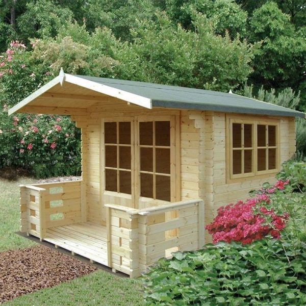 Shire Kesteven 9' 9" x 5' 10" Apex Log Cabin - Premium 70mm Cladding Tongue & Groove