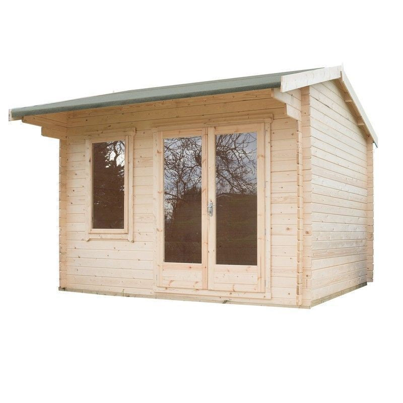 Shire Marlborough 11' 9" x 15' 8" Reverse Apex Log Cabin - Premium 70mm Cladding Tongue & Groove