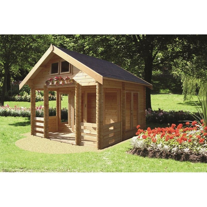 Shire Rockingham 12' 9" x 14' 8" Apex Log Cabin - Premium 44mm Cladding Tongue & Groove