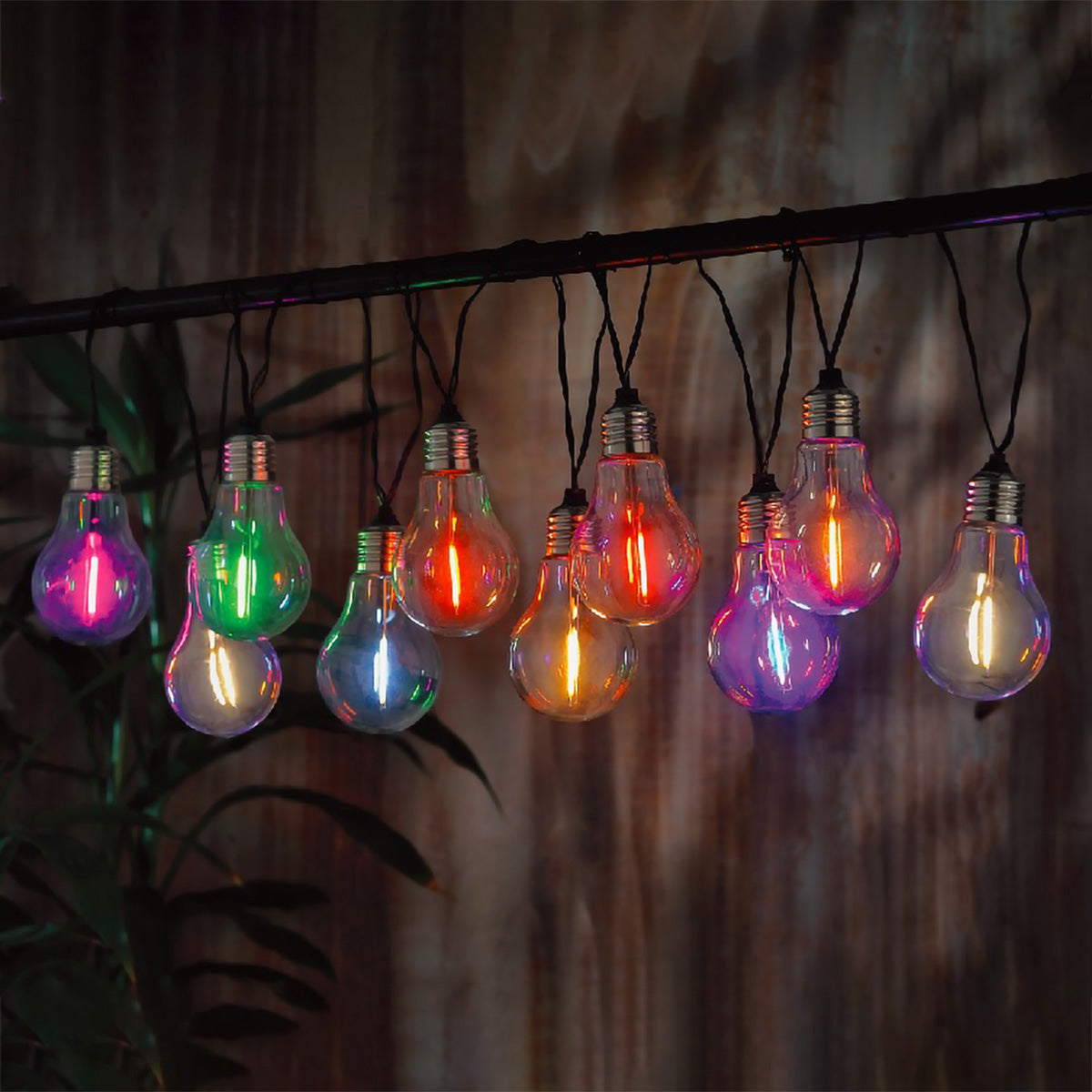 10 Pack Light Bulb Solar Garden String Lights Decoration Multicolour LED - 1.8m by Bright Garden