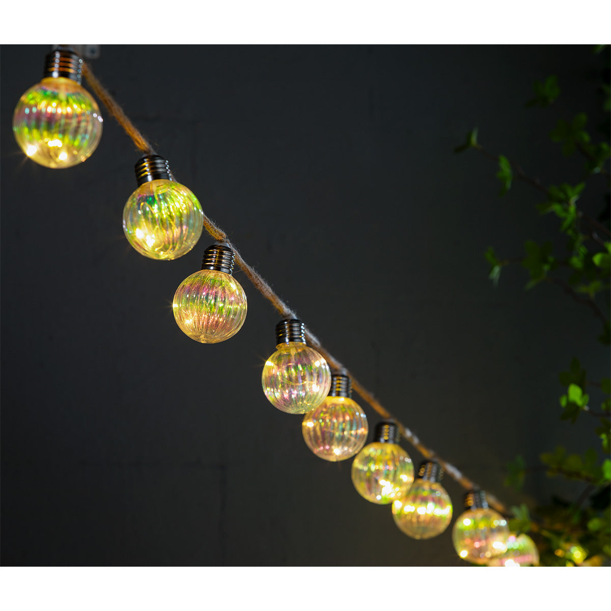 10 Pack Rope Solar Garden String Lights Decoration 5 Warm White LED - 2m by Bright Garden