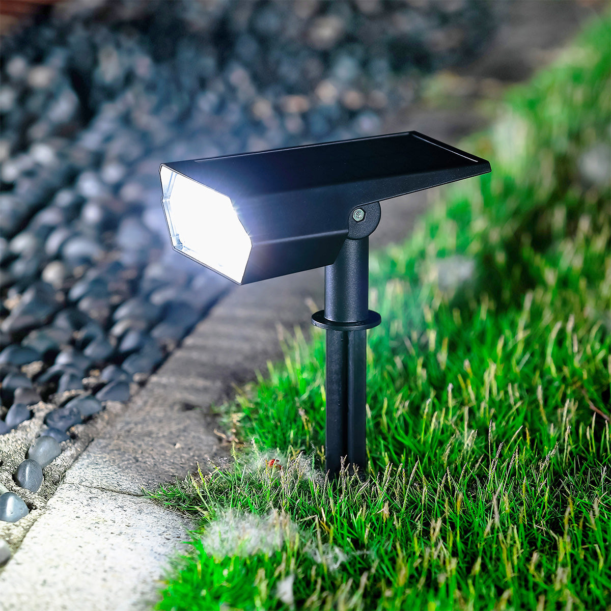 100 Lumens Solar Garden Security Stake Light 19 White LED - 27.5cm by Bright Garden