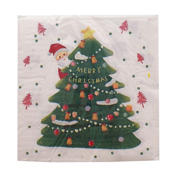 25 Merry Christmas Tree Table Napkins