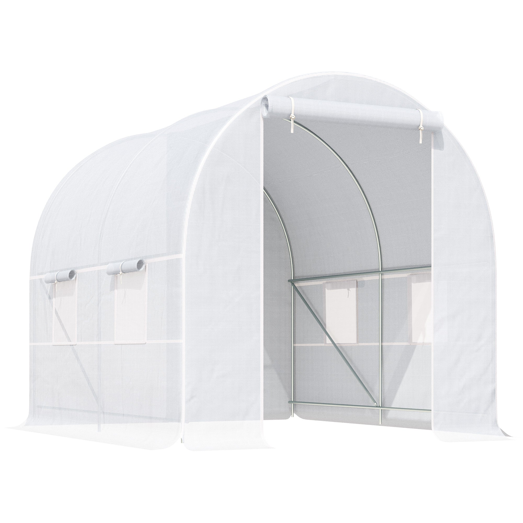 250L×200W×200H cm Walk-in Greenhouse-White