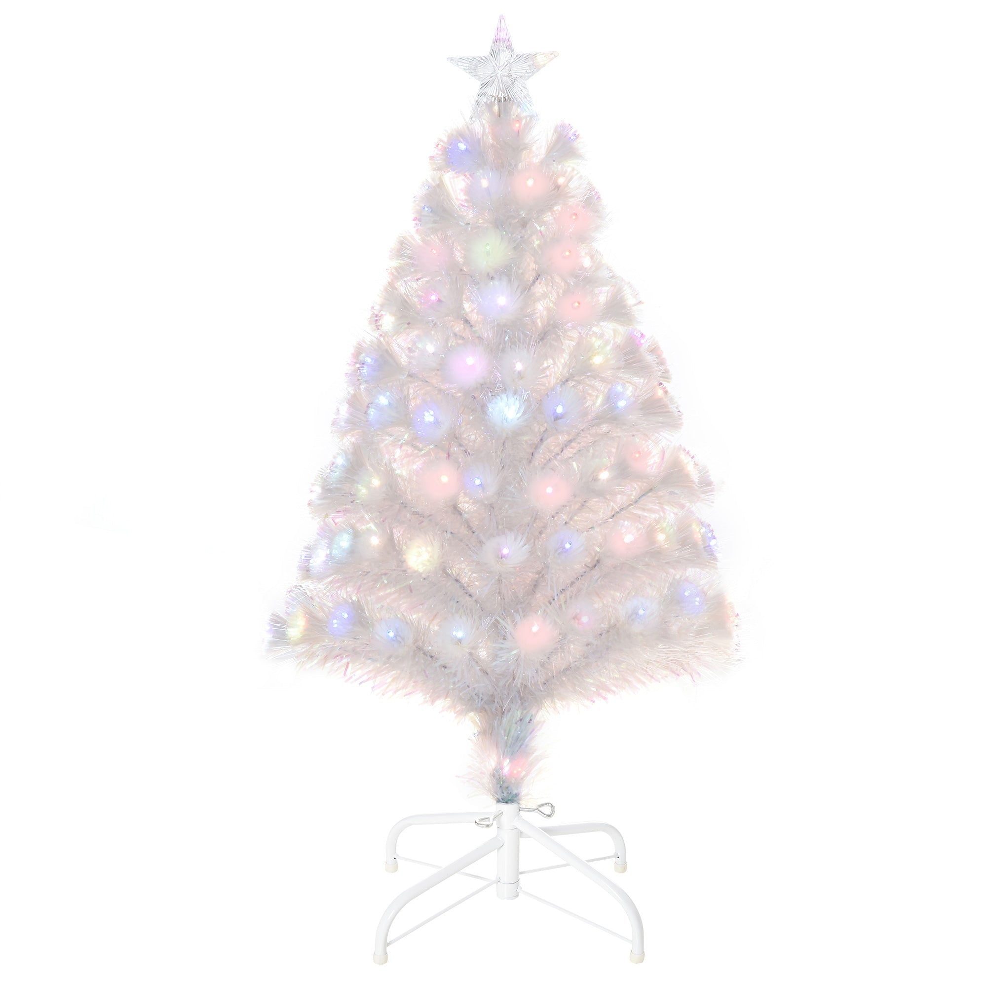 3 Foot Prelit Artificial Christmas Tree with Fibre Optic LED Lights Holiday Home Xmas Decoration