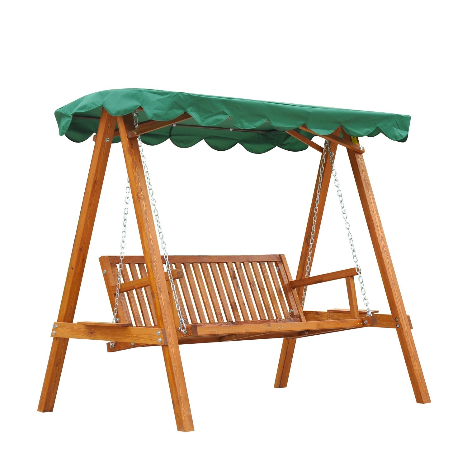 3 Seater Pinewood Swing Chair-Green