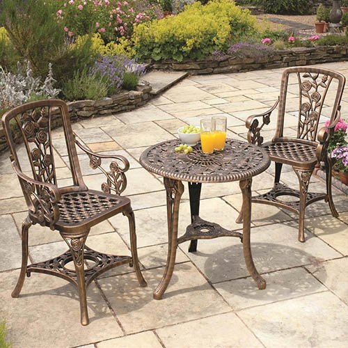 3-pc Rose Arm Chair Patio Set - Bronze