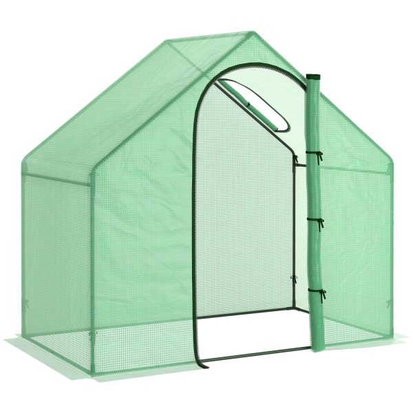 3.4x5.9ft Walk-In Greenhouse Outdoor Garden Plant Shelter w/ Steel Frame Window