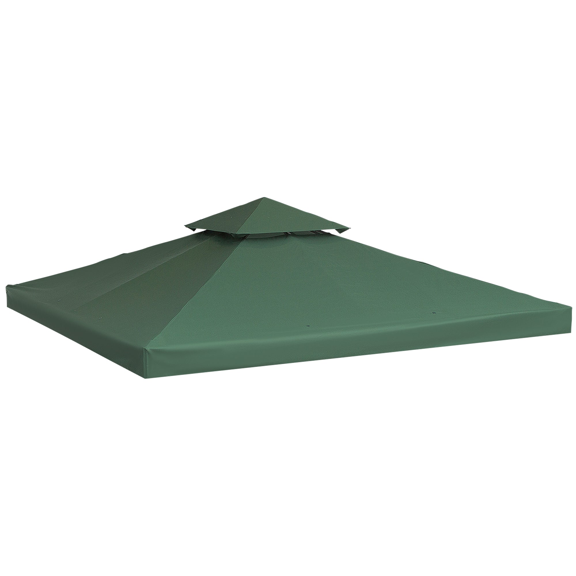 3M Gazebo Top Cover Double Tier Canopy Replacement Pavilion Roof Dark Green