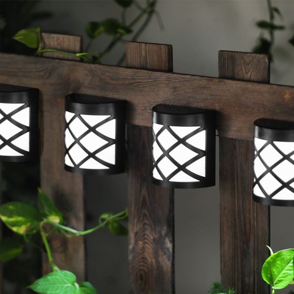 4 Pack Solar Garden Wall Light Decoration 2 White LED - 11.2cm by Bright Garden