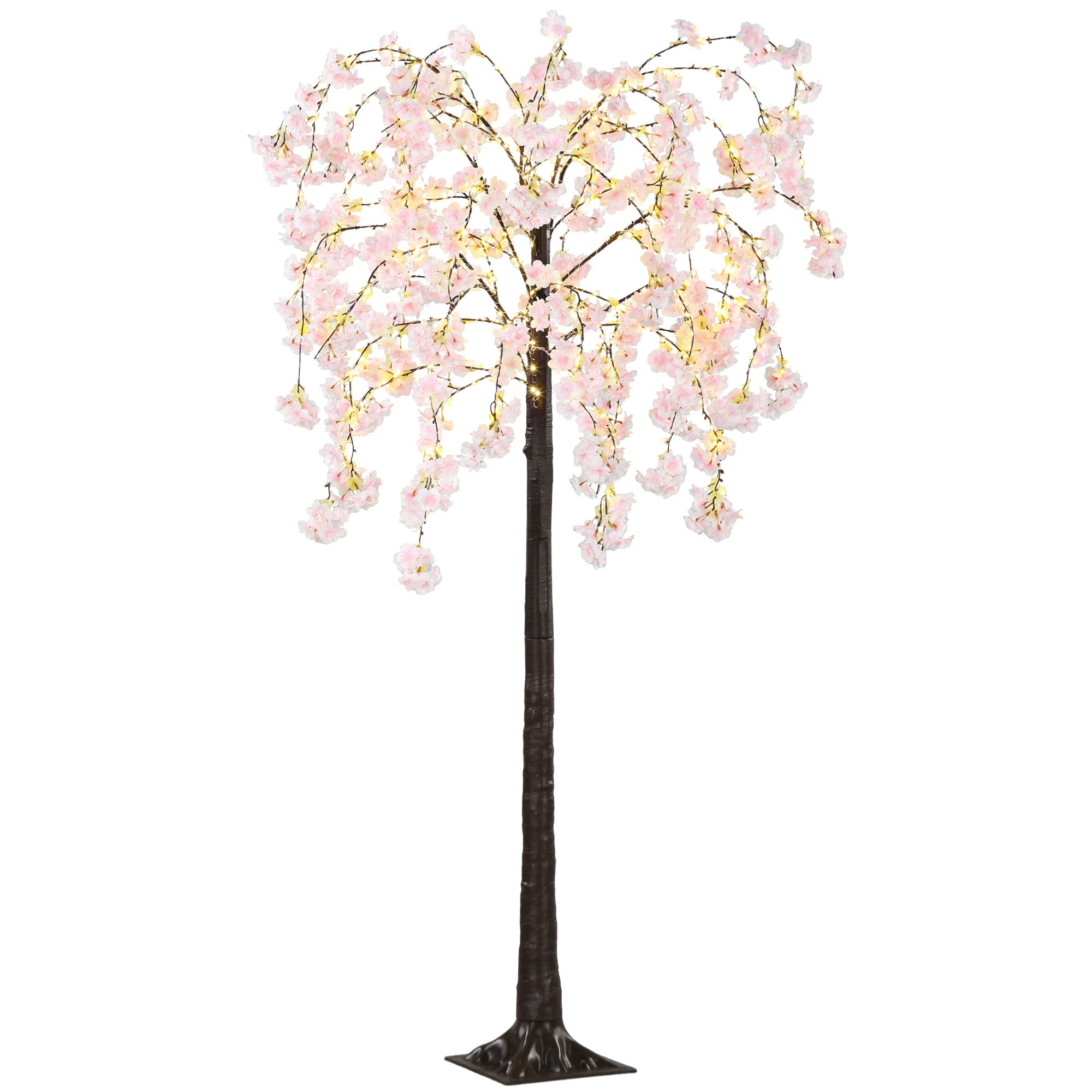 6ft Blossom Tree Christmas Tree Artificial - Pink with LED Lights Warm White 10 Tips