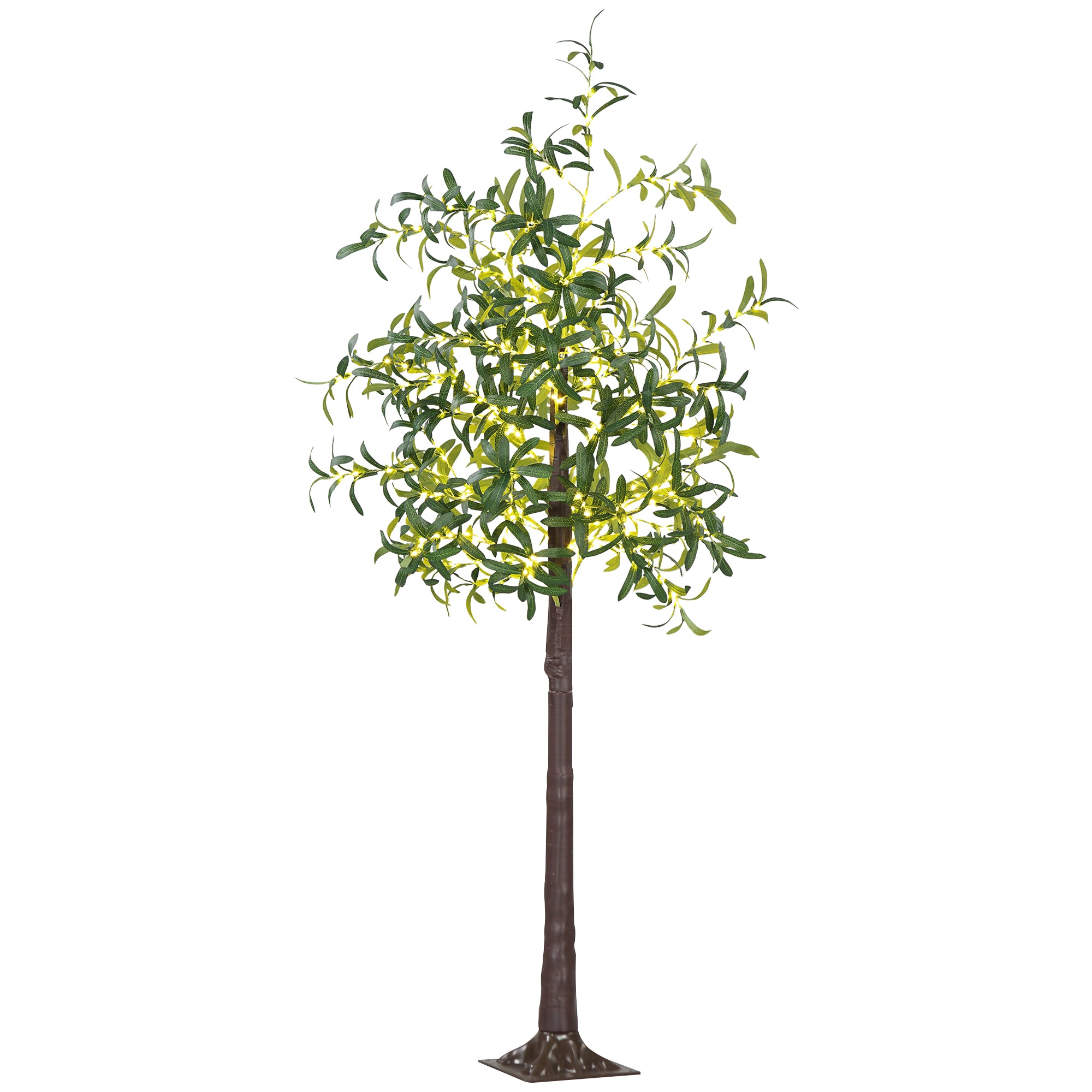 6ft Olive Tree Christmas Tree Artificial - with LED Lights Warm White 10 Tips