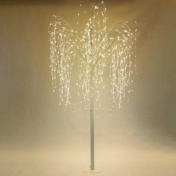 6ft Willow Christmas Tree Light Feature White with LED Lights Warm White