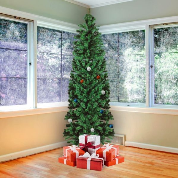 7 Foot Slim Pencil Christmas Tree Artificial - 760 Tips