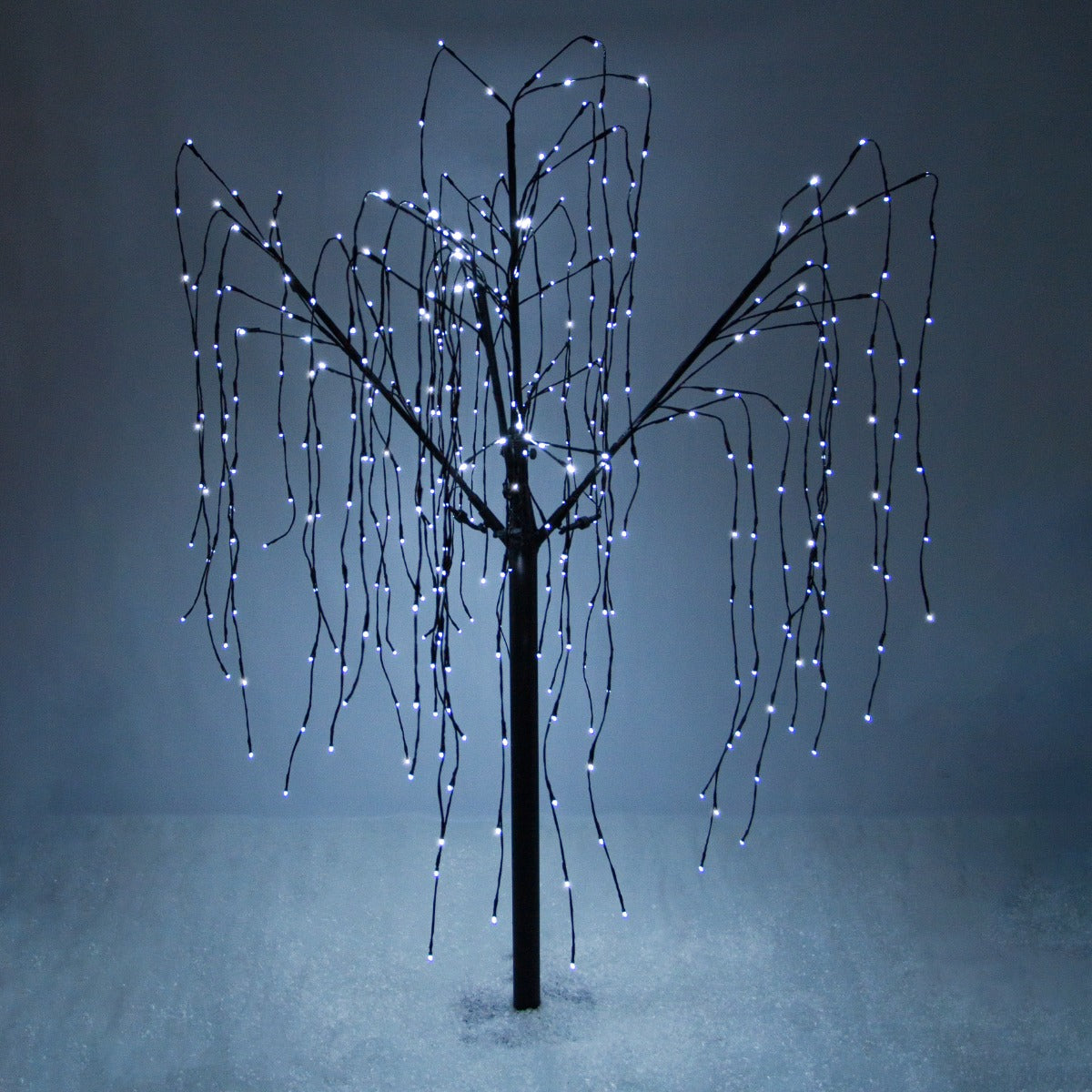 8ft Willow Christmas Tree Light Feature Black with LED Lights Cool White