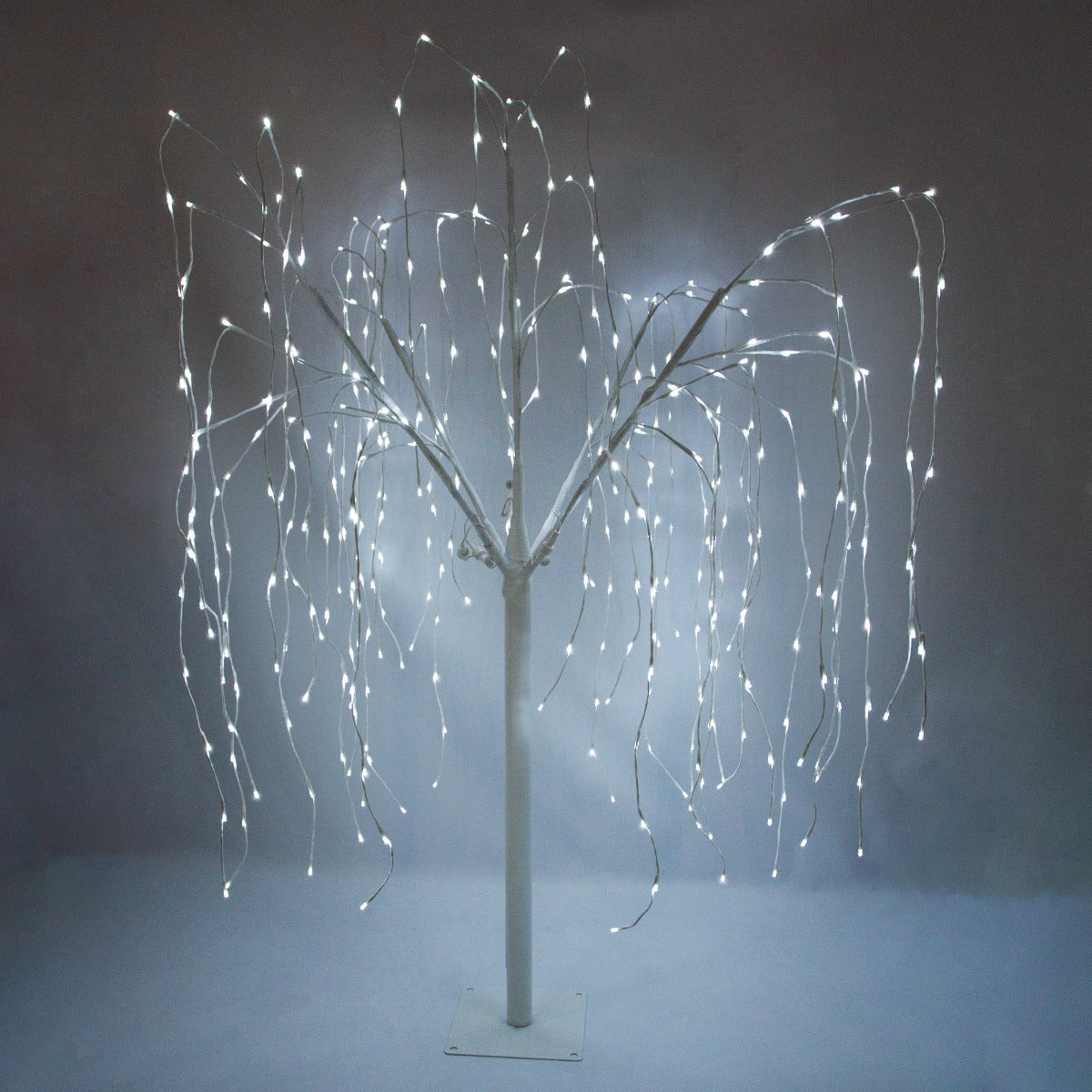 8ft Willow Christmas Tree Light Feature White with LED Lights Cool White