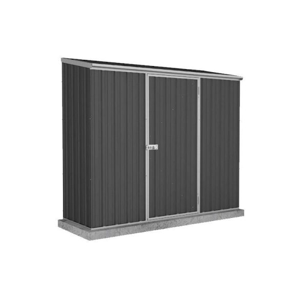 Absco Space Saver 7' 4" x 2' 6" Pent Shed Steel Monument Grey - Classic