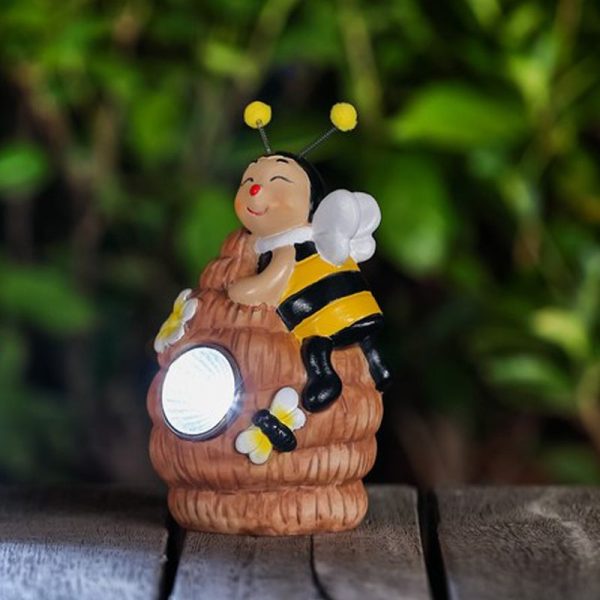 Bee Solar Garden Light Ornament Decoration White LED - 15cm by Bright Garden