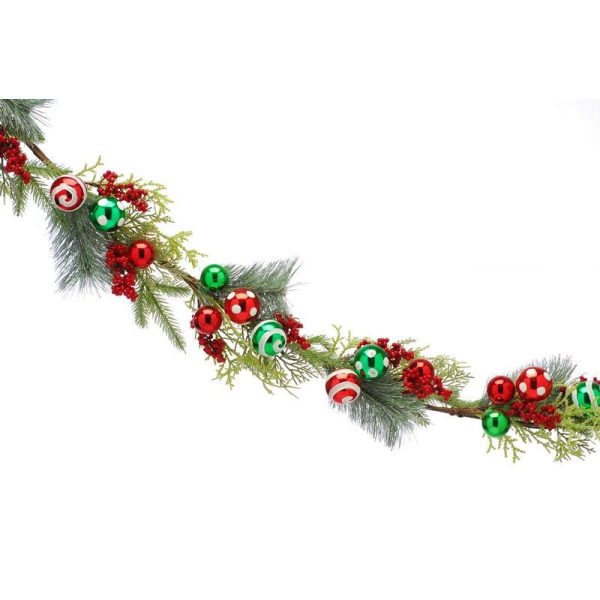 Berries & Bristles Garland Christmas Decoration Red & Green - 152cm