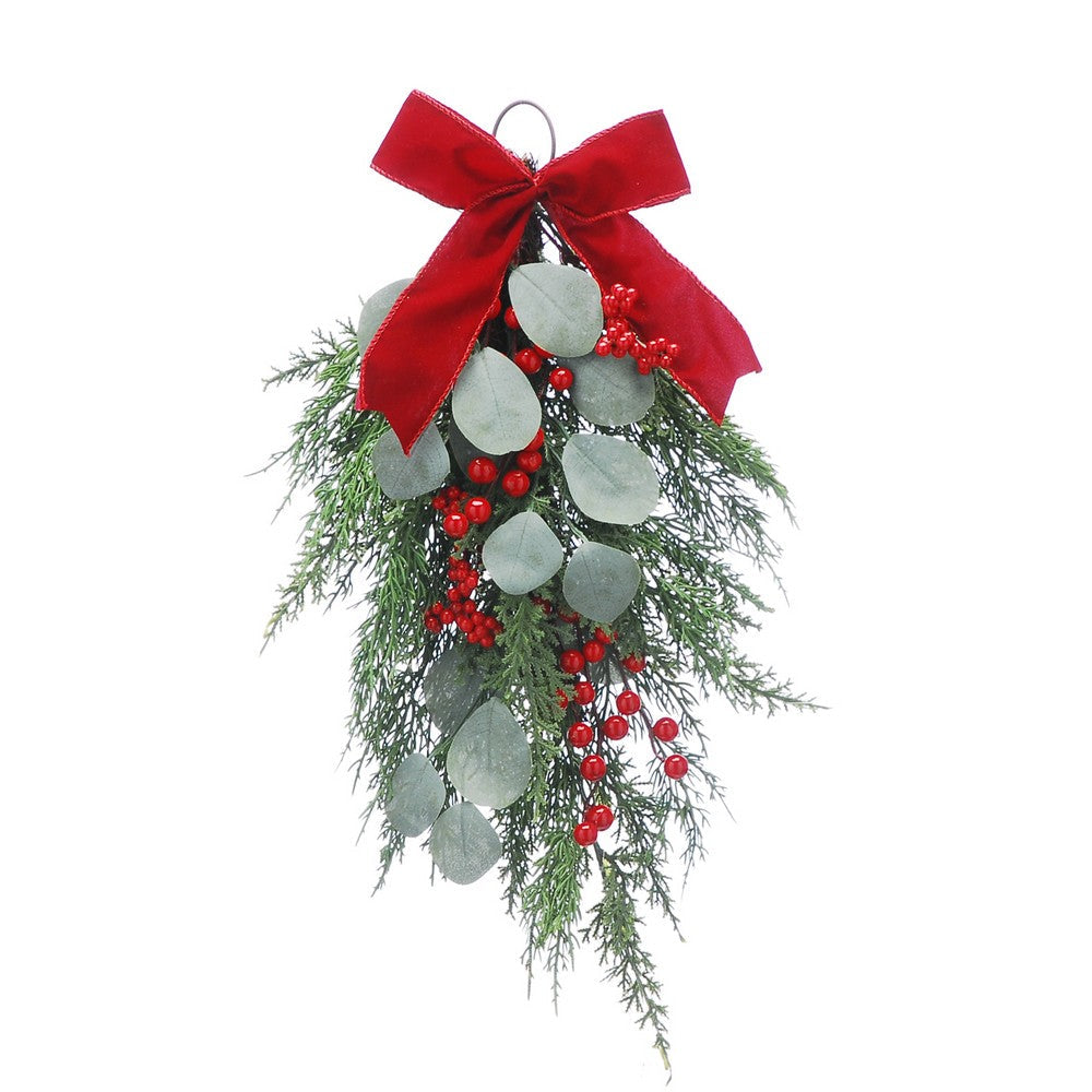 Berries & Leaves Tinsel Christmas Decoration - 50cm