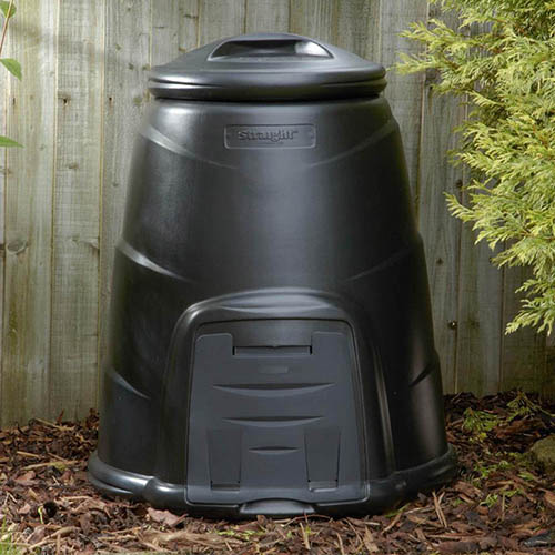 Black Compost Bin with base plate - 220 Litre