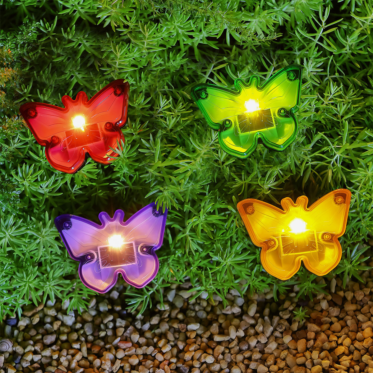 Butterfly Solar Garden Light Ornament Warm White LED - 9cm by Bright Garden