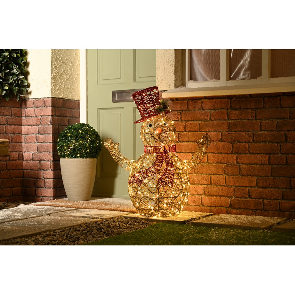 Christmas LED Christmas Plastic Rattan Snowman - 81cm