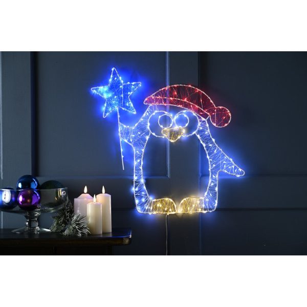 Christmas Penguin Dewdrop Wall Light - 50cm