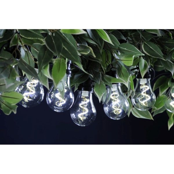 Christmas String Spiral Festoon Lights White Outdoor 10 LED - 4.5m