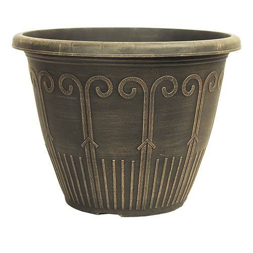 Cocoa Gold Art Deco Planter