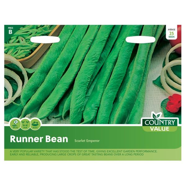 Country Value Runner Bean Scarlet Emperor Seeds