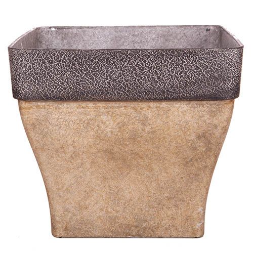 Diablo Square Planter 36cm (14in) Brown