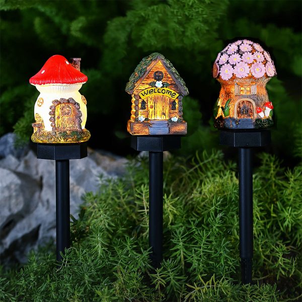 Fairy House Solar Garden Light Ornament Decoration Warm White LED by Bright Garden