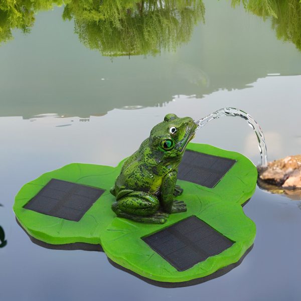 Floating Frog Fountain Solar Garden Light Water Feature Decoration - 30cm by Bright Garden