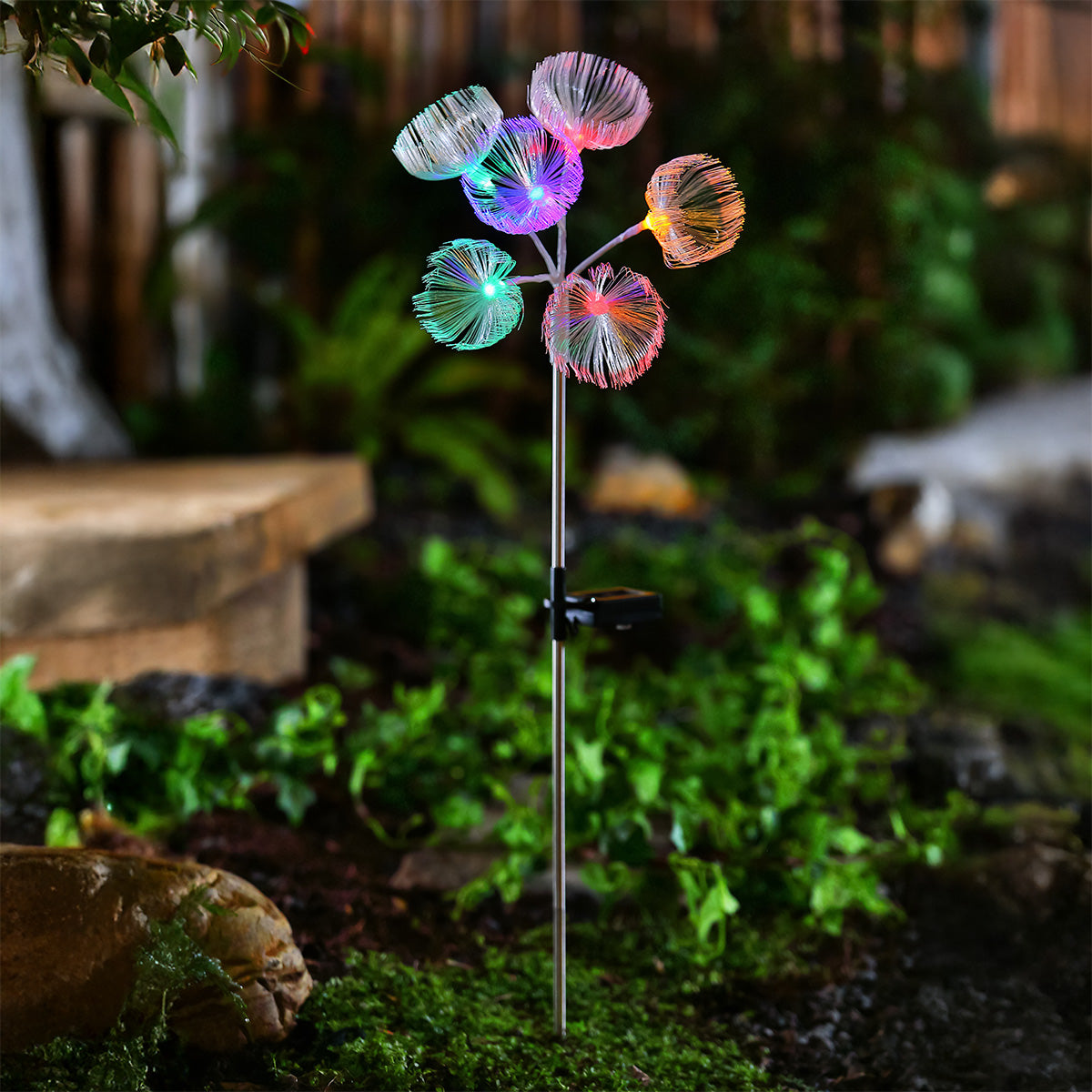 Flowers Solar Garden Light Plant 6 Multicolour LED - 79cm by Bright Garden