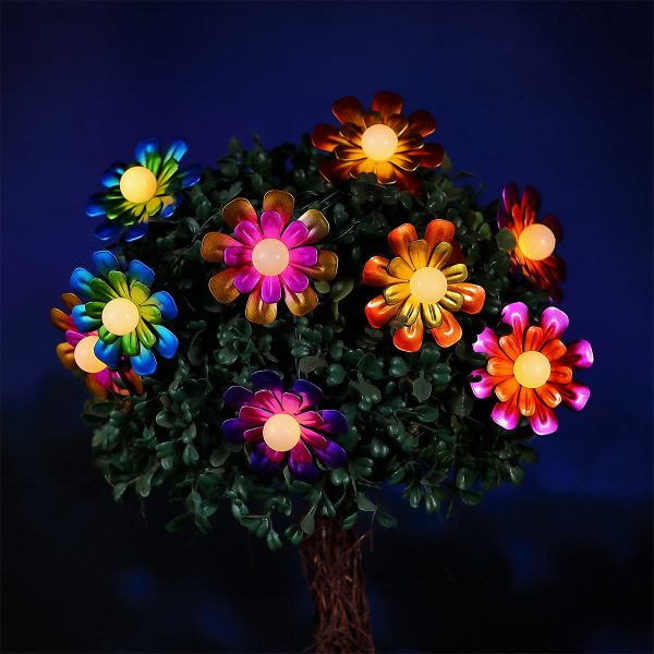 Flowers Solar Garden String Lights Decoration 10 Multicolour LED - 1.8m by Bright Garden