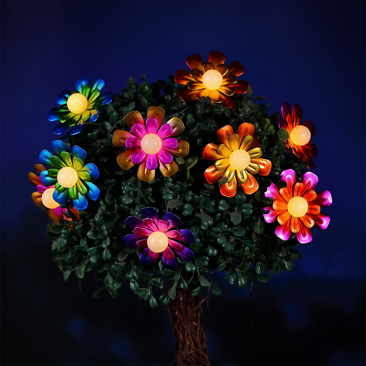 Flowers Solar Garden String Lights Decoration 10 Multicolour LED - 1.8m by Bright Garden