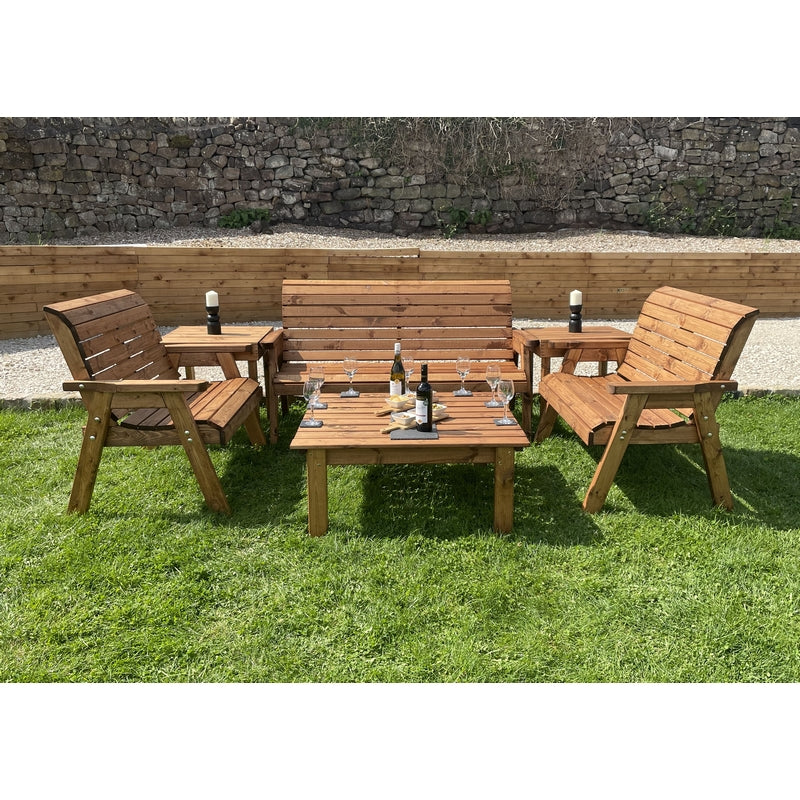 Garden Furniture Set by Charles Taylor - 3 Bench 2 Square Tray Square Coffee Table