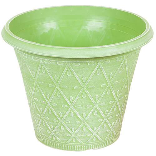 Green Prisma Round Planter