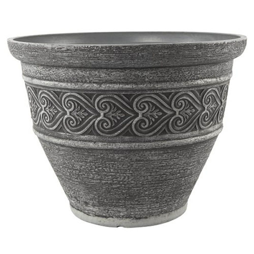 Heart Round Planter 40cm (15.75in) Washed Granite