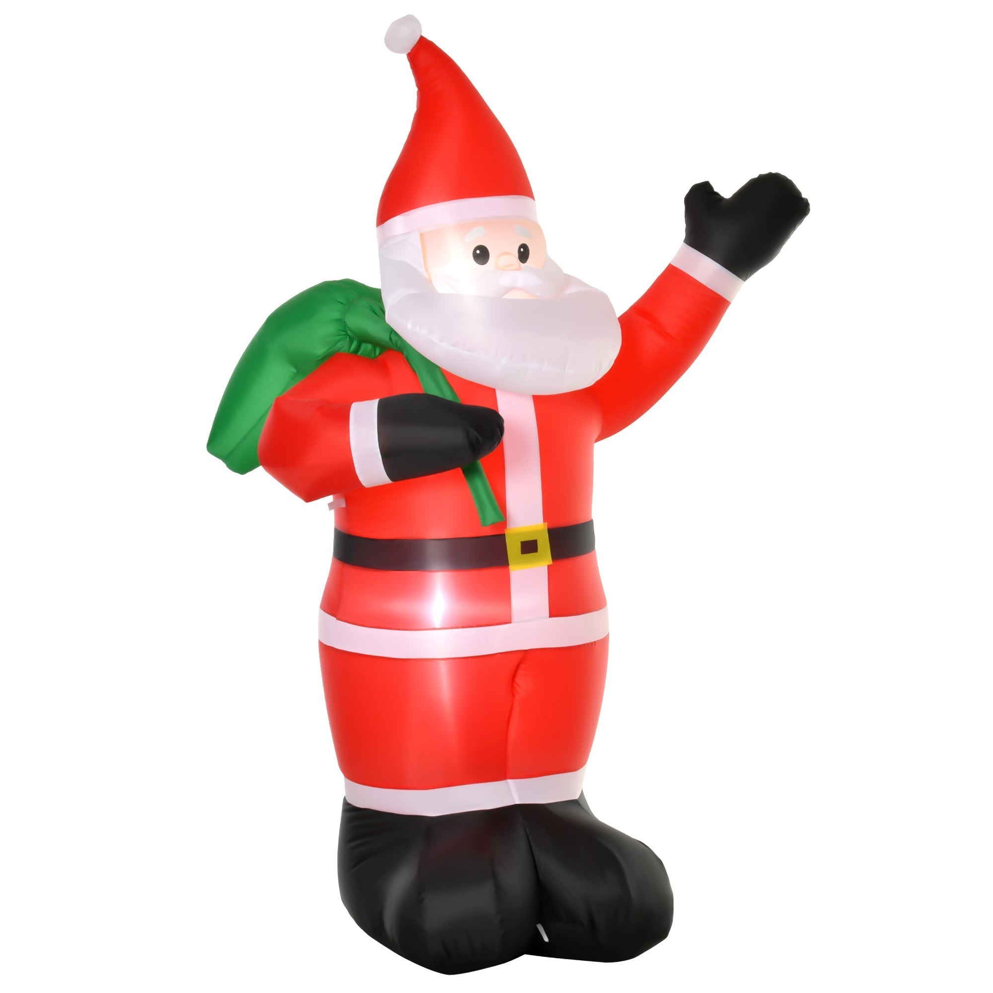 Homcom 8 Foot LED Polyester Santa Claus Christmas Inflatable